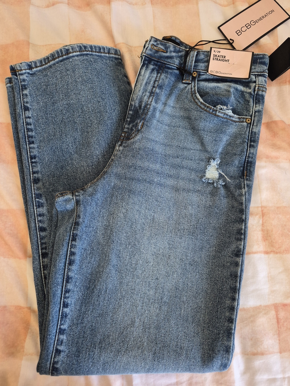 BCBGeneration Light Blue Denim Jeans with Contrast Stitching
